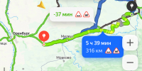Перекрытый участок дороги на Яндекс.Карты - Ural56.Ru
